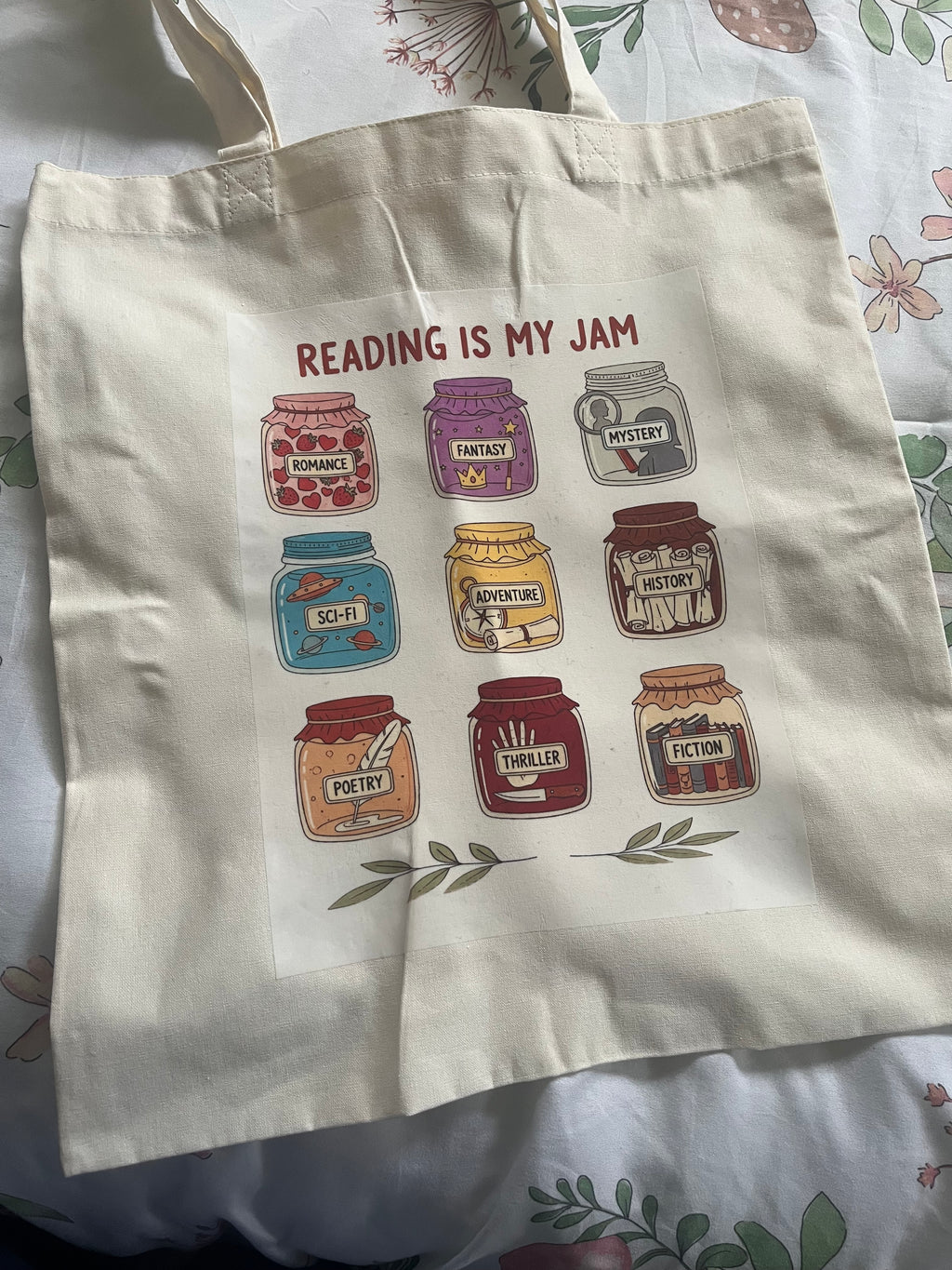 “Reading Is My Jam” Tote (imperfect)