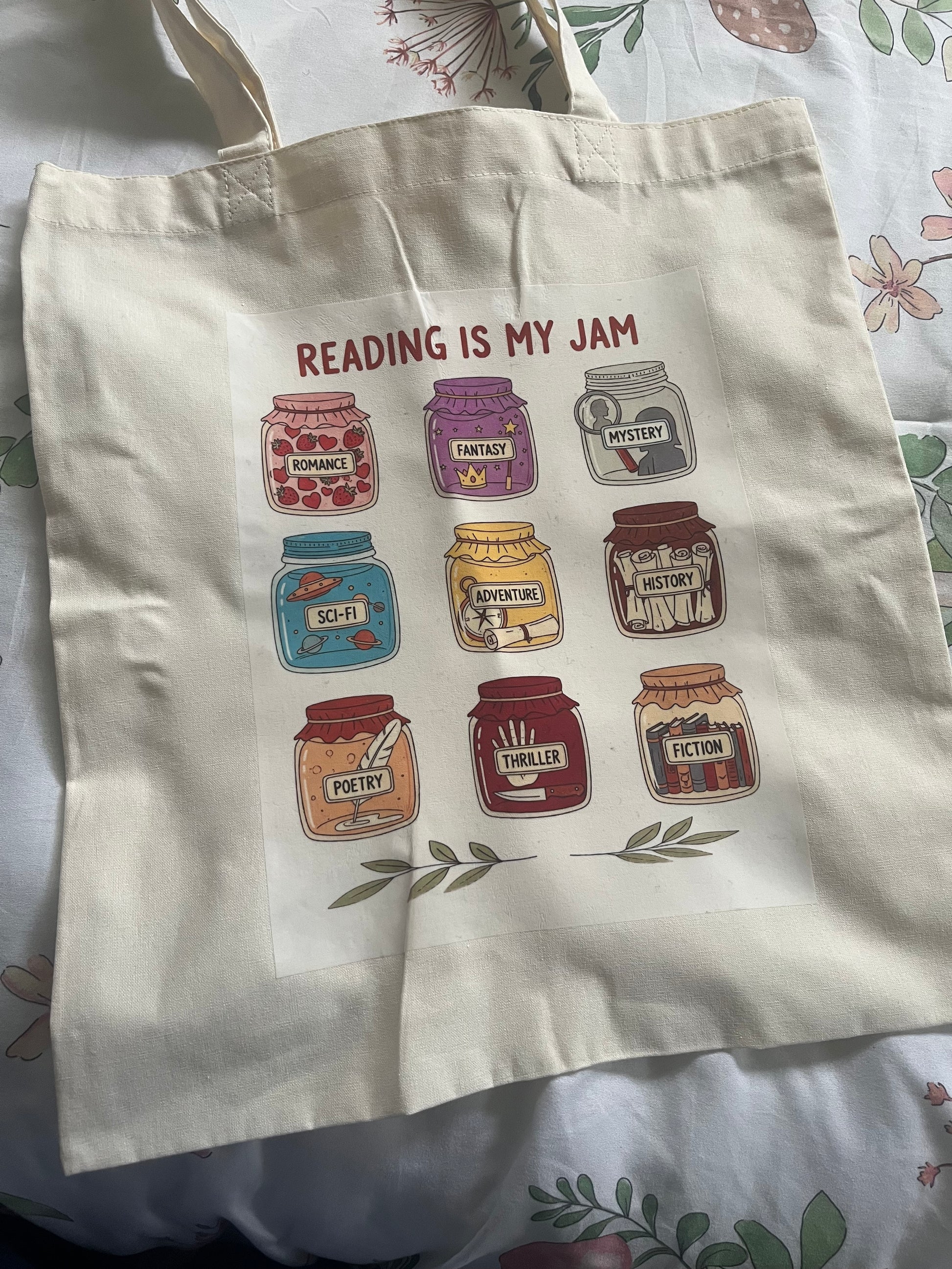 “Reading Is My Jam” Tote (imperfect)